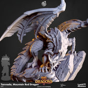 Red Mountain Dragon Large Miniature - resin tabletop miniature front view
