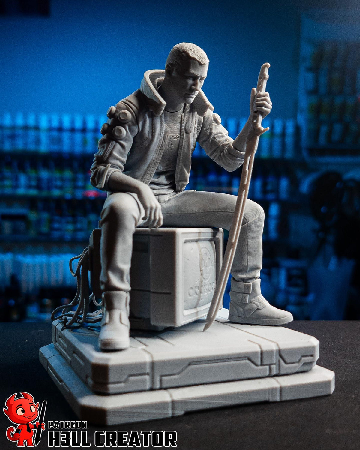 Male V Figure - Cyberpunk 2077 - paintable tabletop miniature product view
