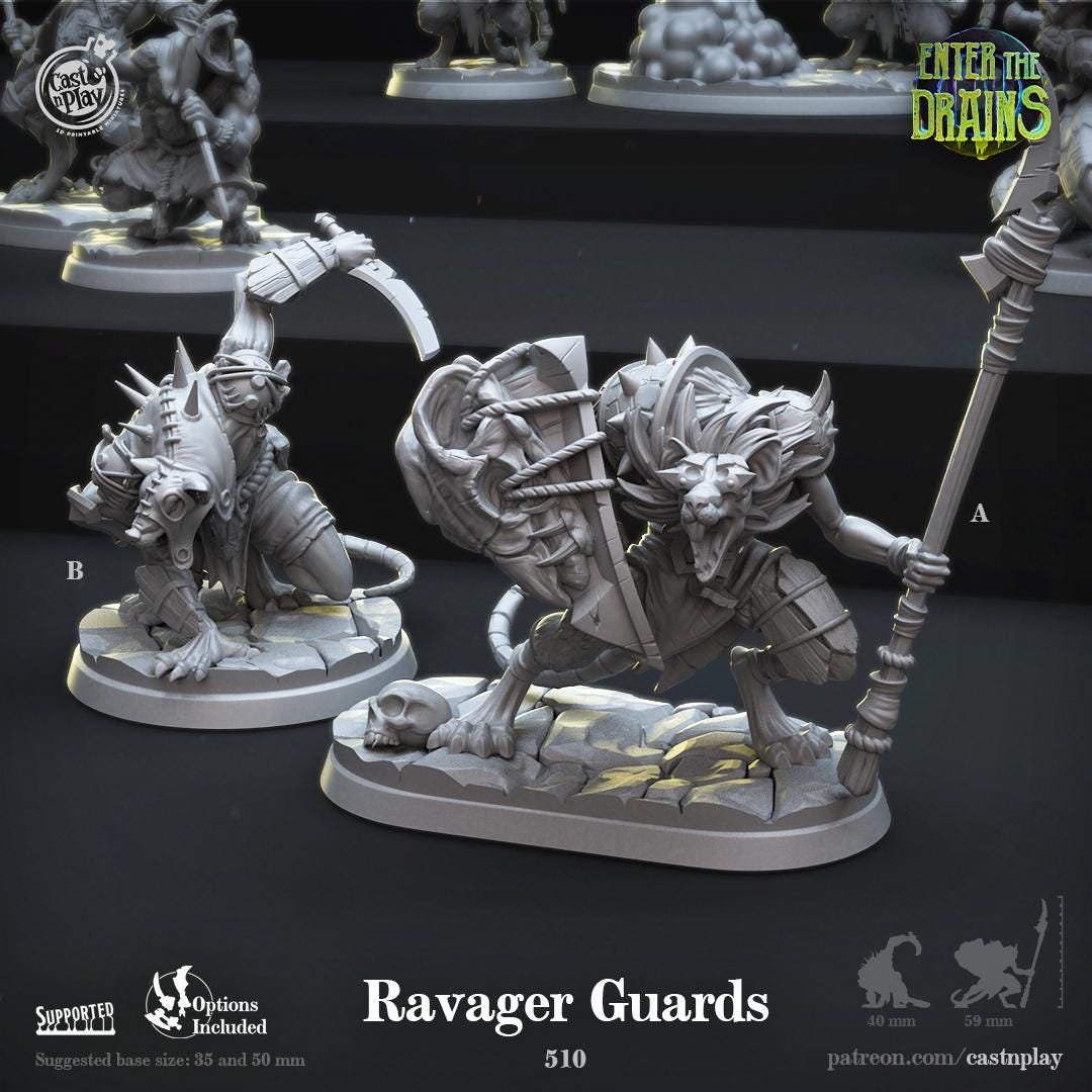 Ratfolk Miniature - resin tabletop miniature front view