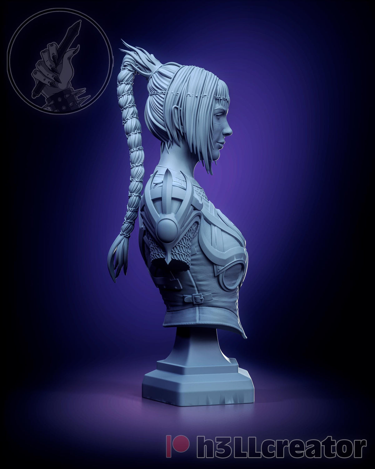 Shadowheart Bust - Baldur's Gate 3 - resin tabletop miniature alternate angle