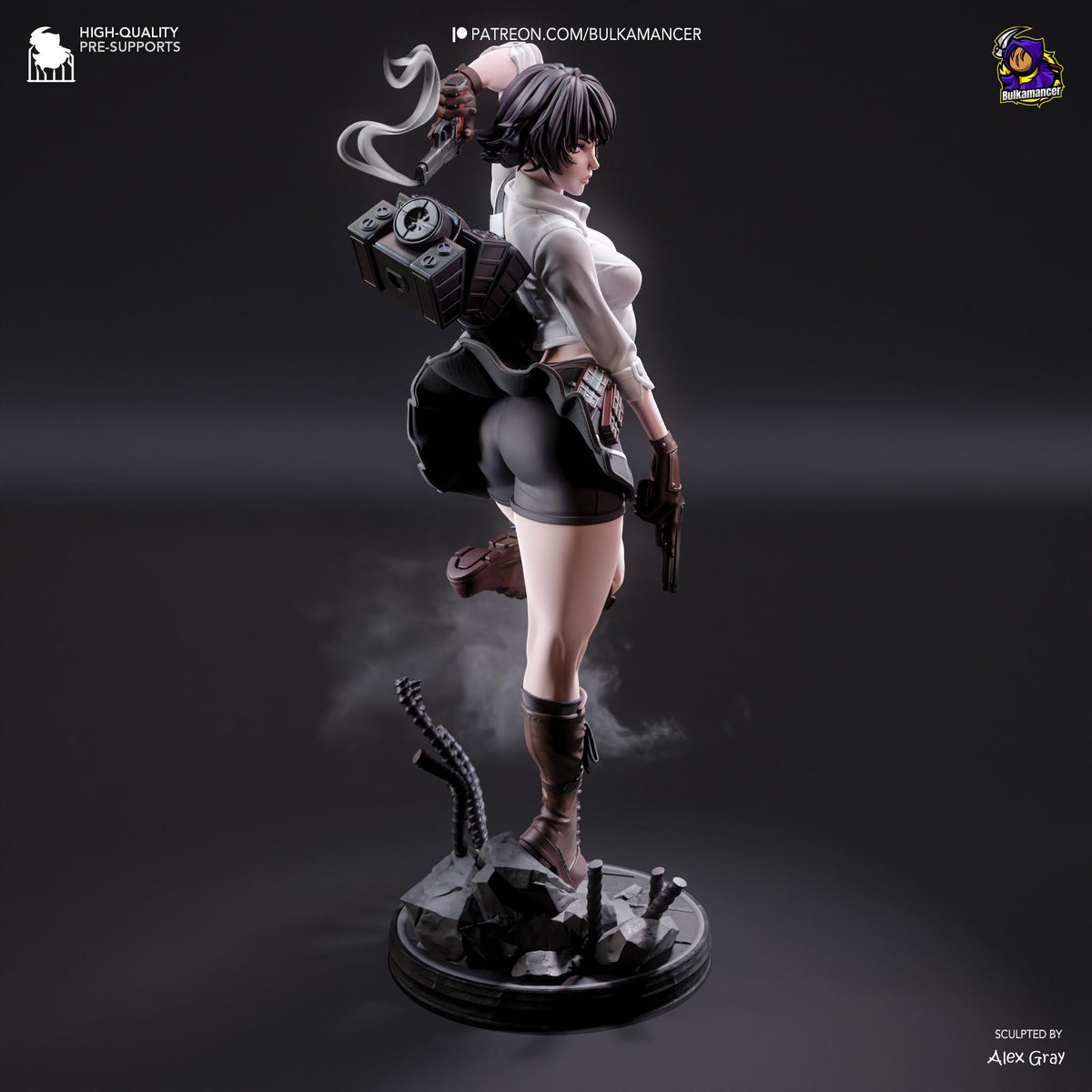 Lady Devil May Cry 3 Figure - 3D printed miniature detail view