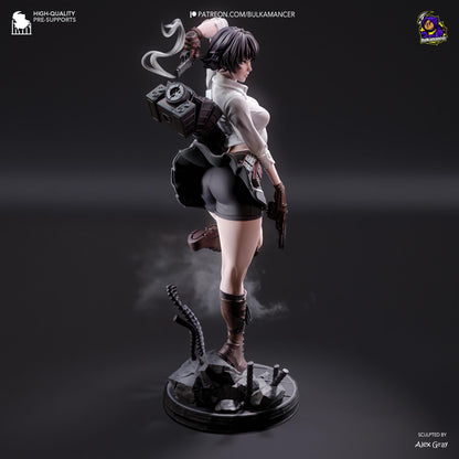 Lady Devil May Cry 3 Figure - 3D printed miniature detail view