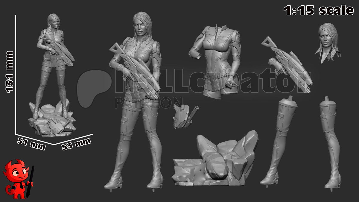 Ashley Williams Figure - Mass Effect - resin miniature view 5