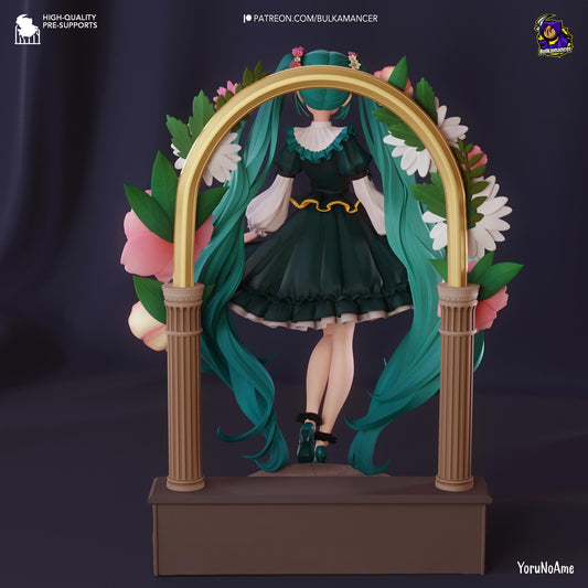 Hatsune Miku Figure - resin tabletop miniature alternate angle