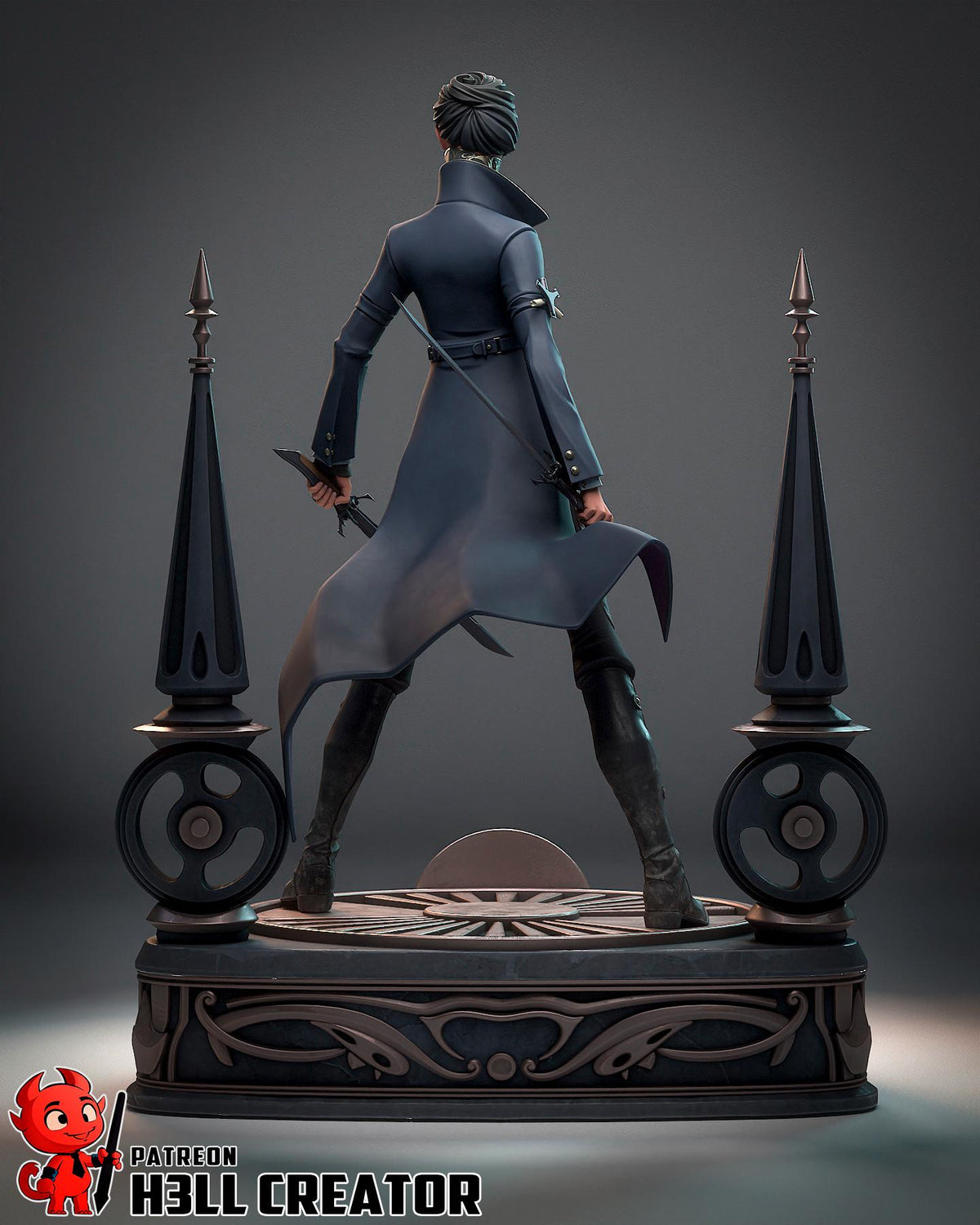 Emily Dishonored 2 Figure - 3D printed miniature detail view
