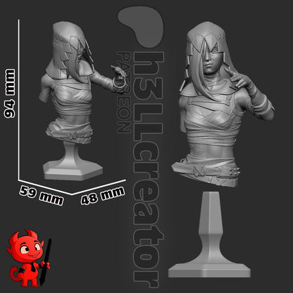 Jinx Bust - Arcane - paintable tabletop miniature product view