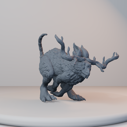 Jackalopes Fantasy Miniatures - Jackalope Pose 02 - front right three-quarter view