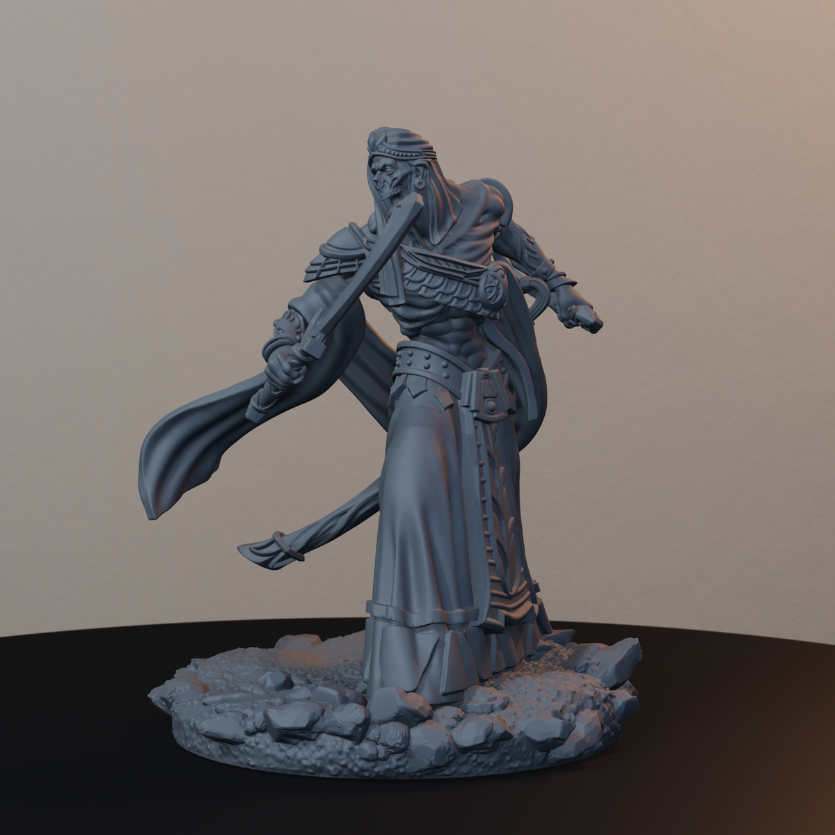 Sandmancer Aristocrats Egyptian Fantasy Miniatures - Sandmancer Aristocrat Pose 04 - front right three-quarter view