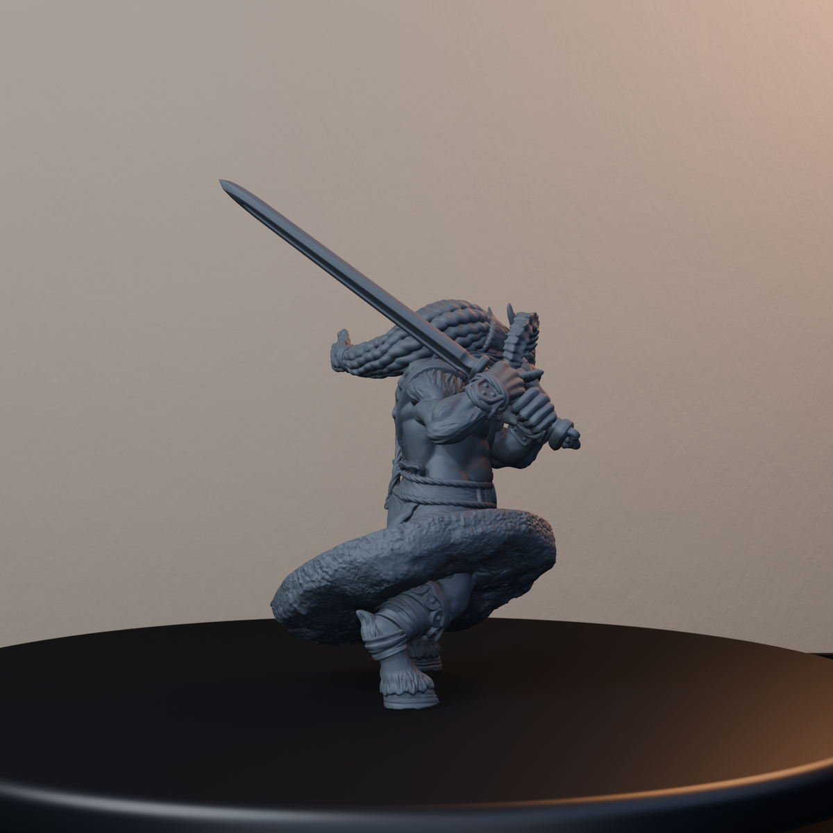 Goatmen Fantasy Miniatures - Goatman Pose 05 - front right three-quarter view