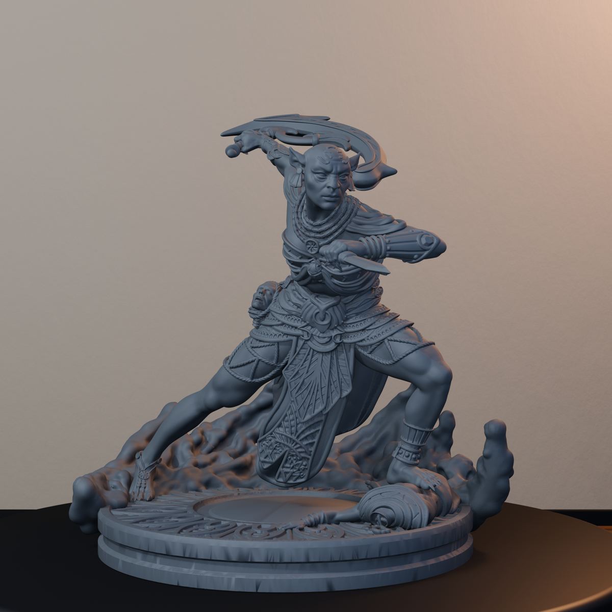 Daughters Of Sekhmet Egyptian Fantasy Miniatures - Daughters of Sekhmet Pose 04 - front right three-quarter view