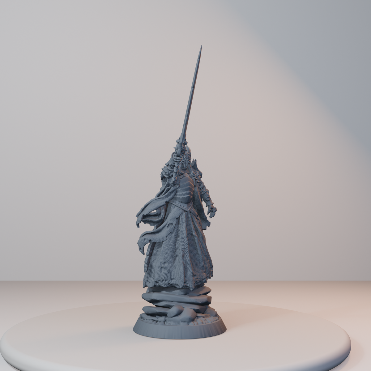Baron's Soldiers Fantasy Miniatures - Wraith_King_Posed (repaired) - front right three-quarter view