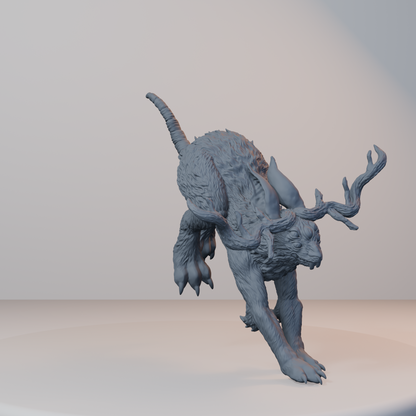 Jackalopes Fantasy Miniatures - Jackalope Pose 03 - front right three-quarter view