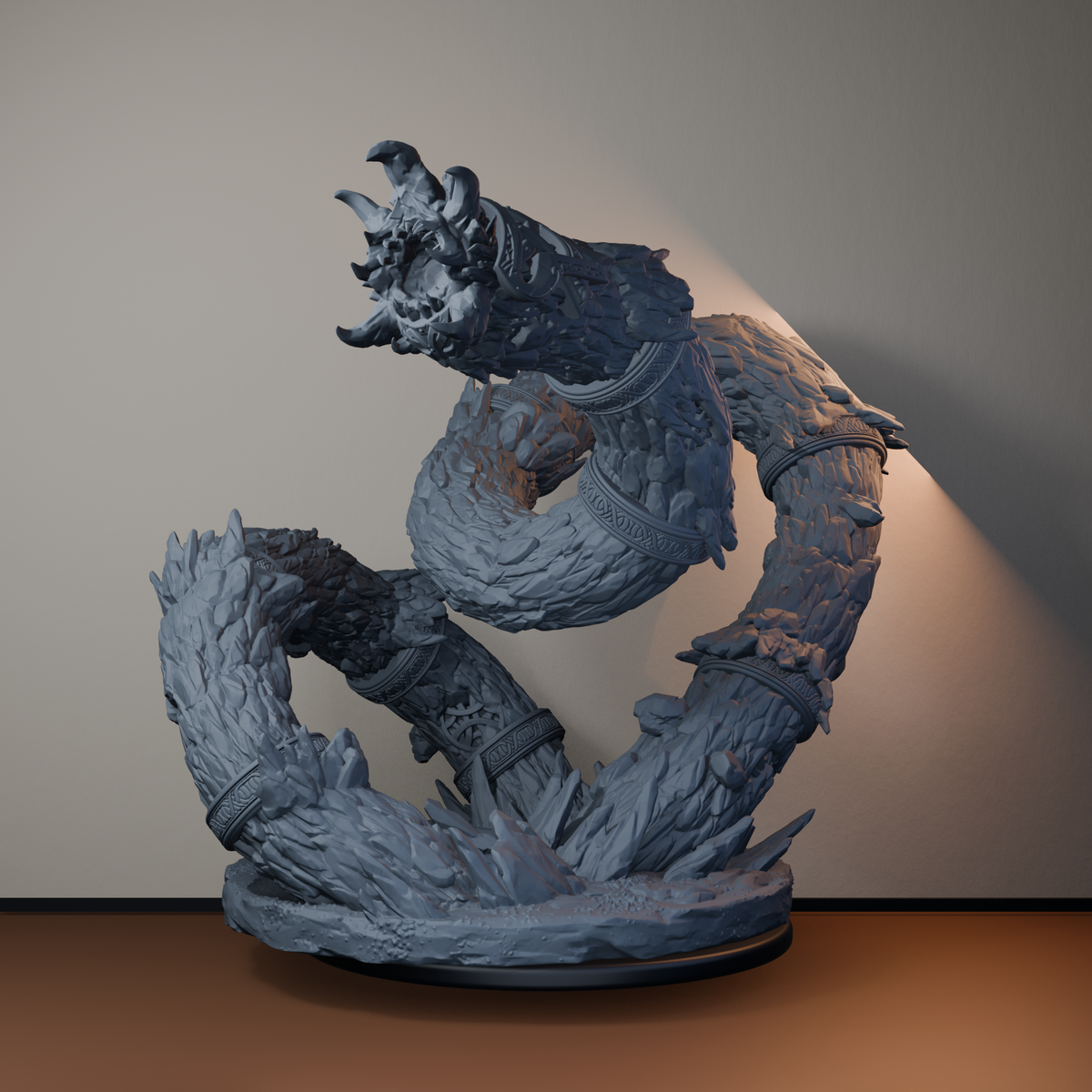Stonewurm Riders Dwarf Miniatures - Stonewurm Rider Pose 02 No Rider - hero view