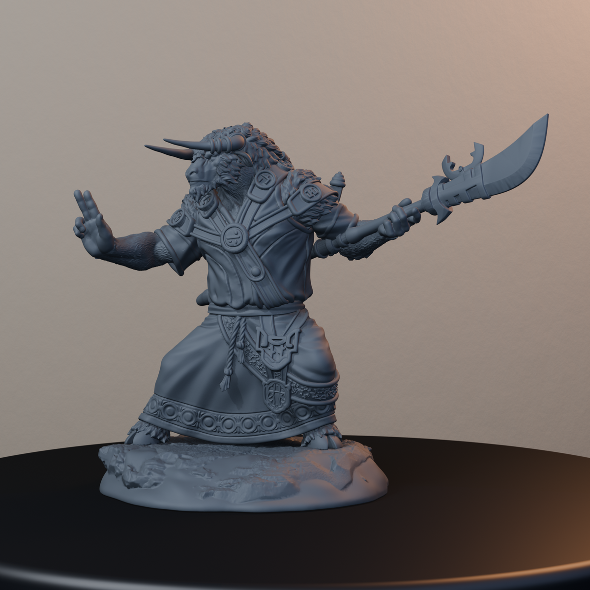 Yak Folk Fantasy Miniatures - Yak Folk Pose 02 - hero view