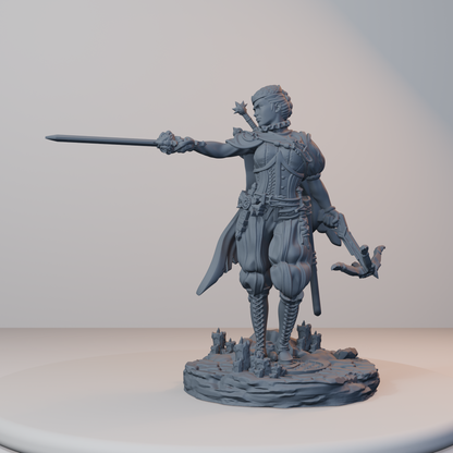 Archvillain Heroes Fantasy Miniatures - Isabetta of the Dawn (rapier,crossbow,) - hero view