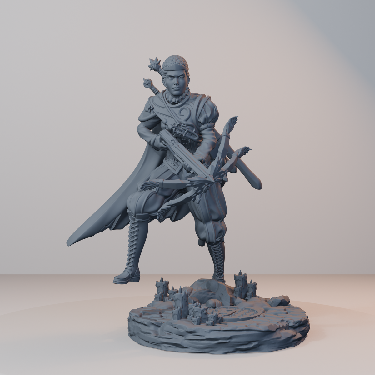 Archvillain Heroes Fantasy Miniatures - Isabetta of the Dawn (crossbow) - hero view