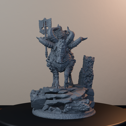 Steelbreaker Warriors Ram Riders Dwarf Miniatures - Steelbreaker Ram Rider Pose 02 - hero view