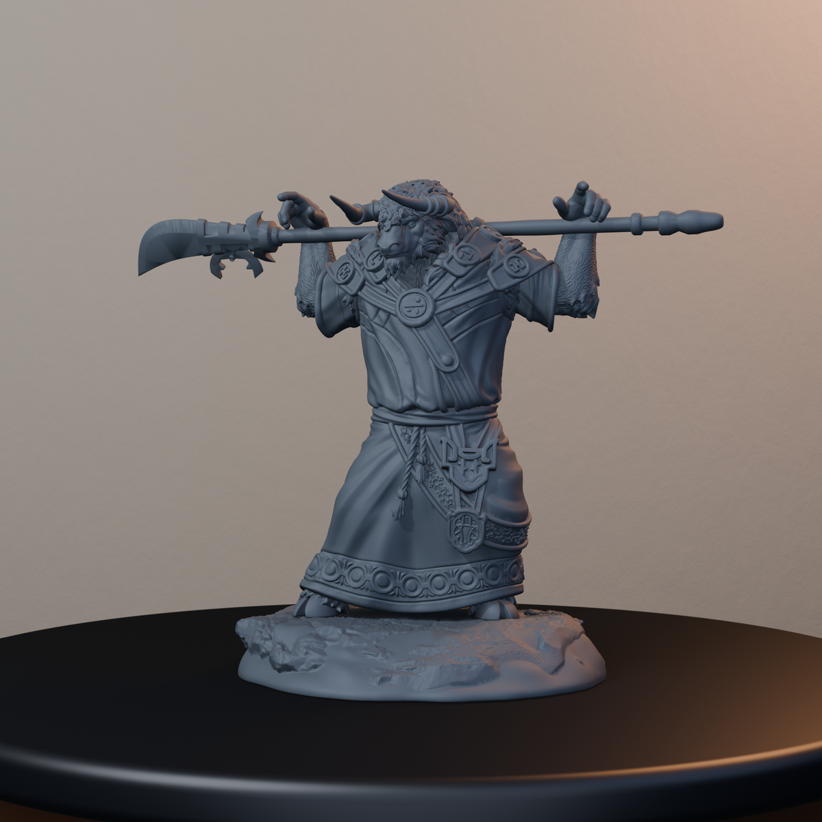 Yak Folk Fantasy Miniatures - Yak Folk Pose 04 - hero view