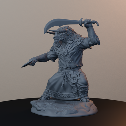 Yak Folk Fantasy Miniatures - Yak Folk Pose 03 - hero view