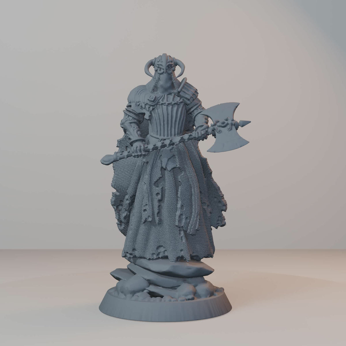 Baron's Soldiers Fantasy Miniatures - Wraith_Axe_Posed (repaired) - turntable view