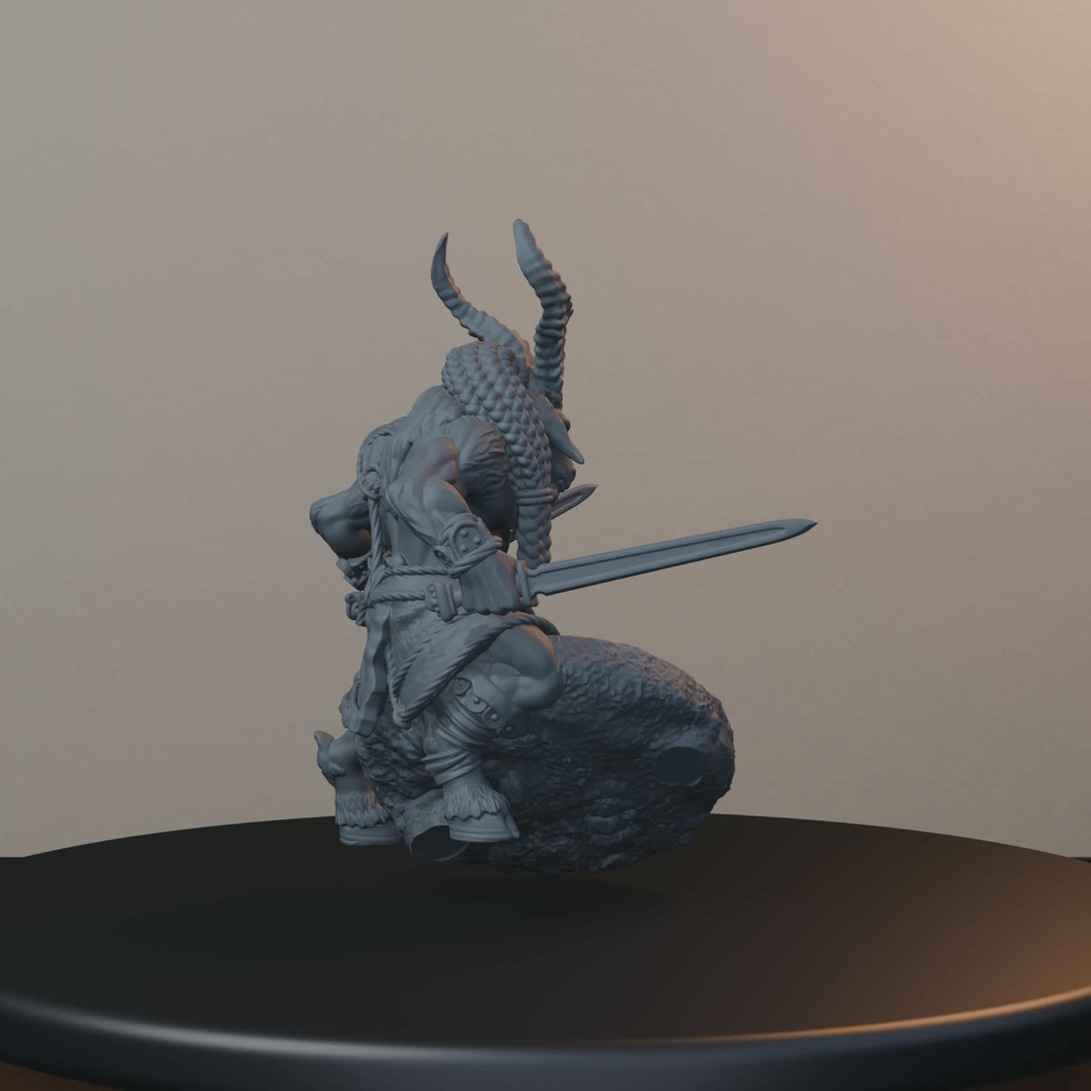 Goatmen Fantasy Miniatures - Goatman Pose 01 - turntable view