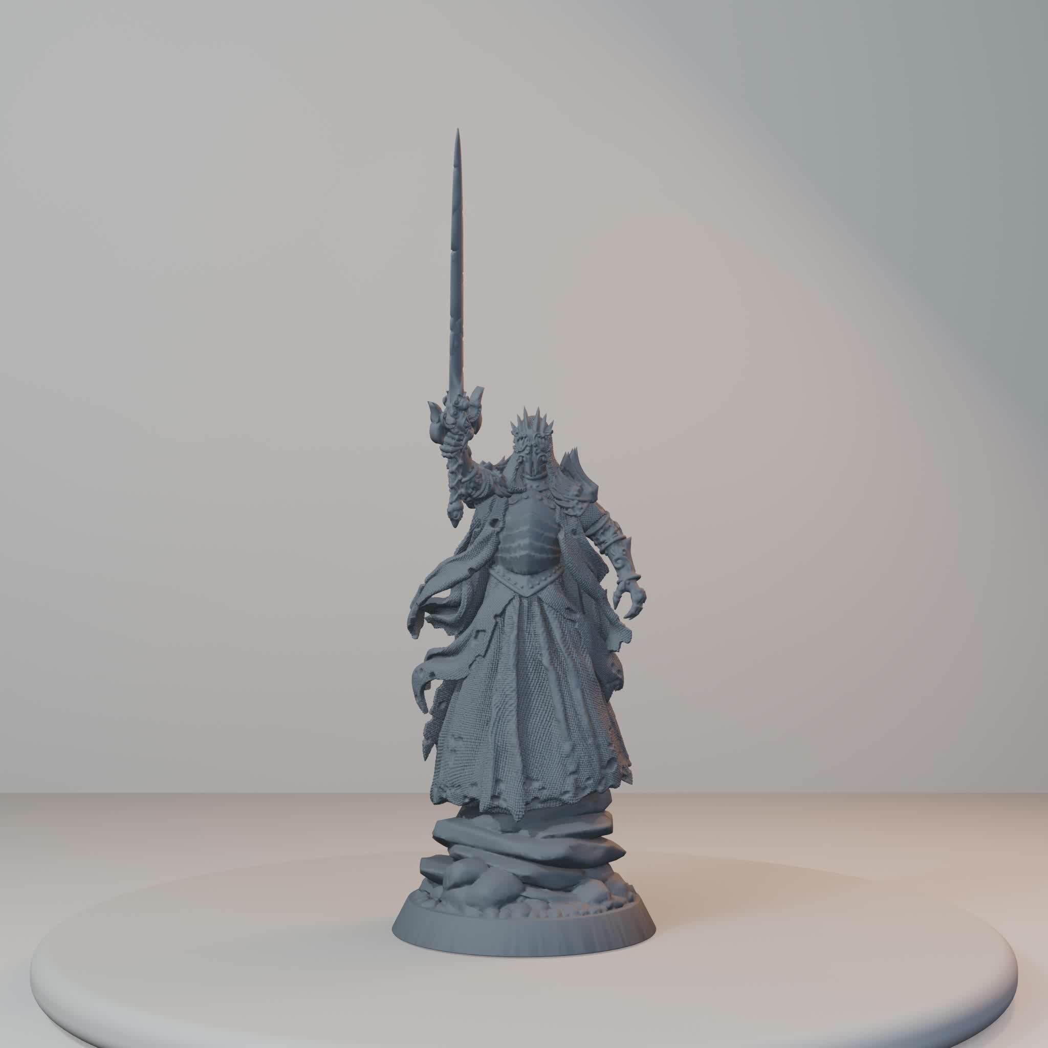 Baron's Soldiers Fantasy Miniatures - Wraith_King_Posed (repaired) - turntable view