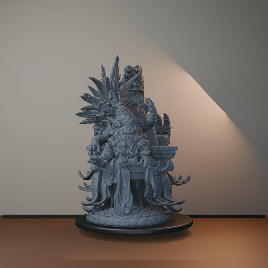 High Priest of Ziskal Fantasy Miniatures - High Priest of Ziskal Closed Mouth - turntable view
