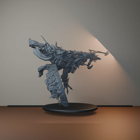 Mankutter Fleshripper Rider Fantasy Miniatures - Mankutter Fleshripper Rider - turntable view