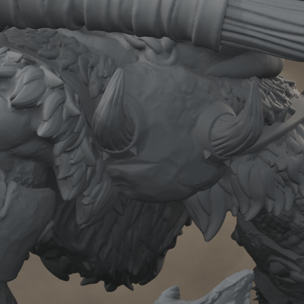 Ard One Stompa Pose 02 Nogore: digital render, cinematic rise and pullback, 17 seconds at 30 fps