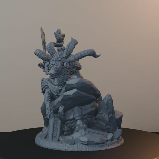 Steelbreaker Warriors Ram Riders Dwarf Miniatures - Steelbreaker Ram Rider Pose 01 - turntable view