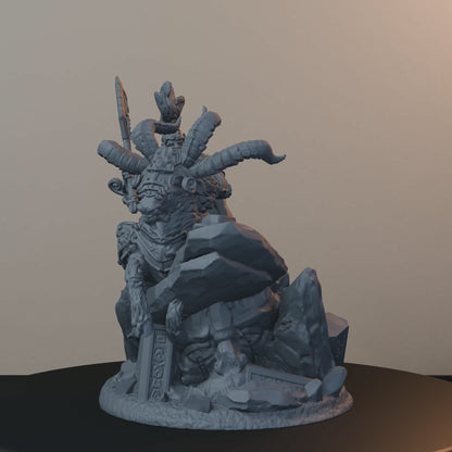 Steelbreaker Warriors Ram Riders Dwarf Miniatures - Steelbreaker Ram Rider Pose 01 - turntable view