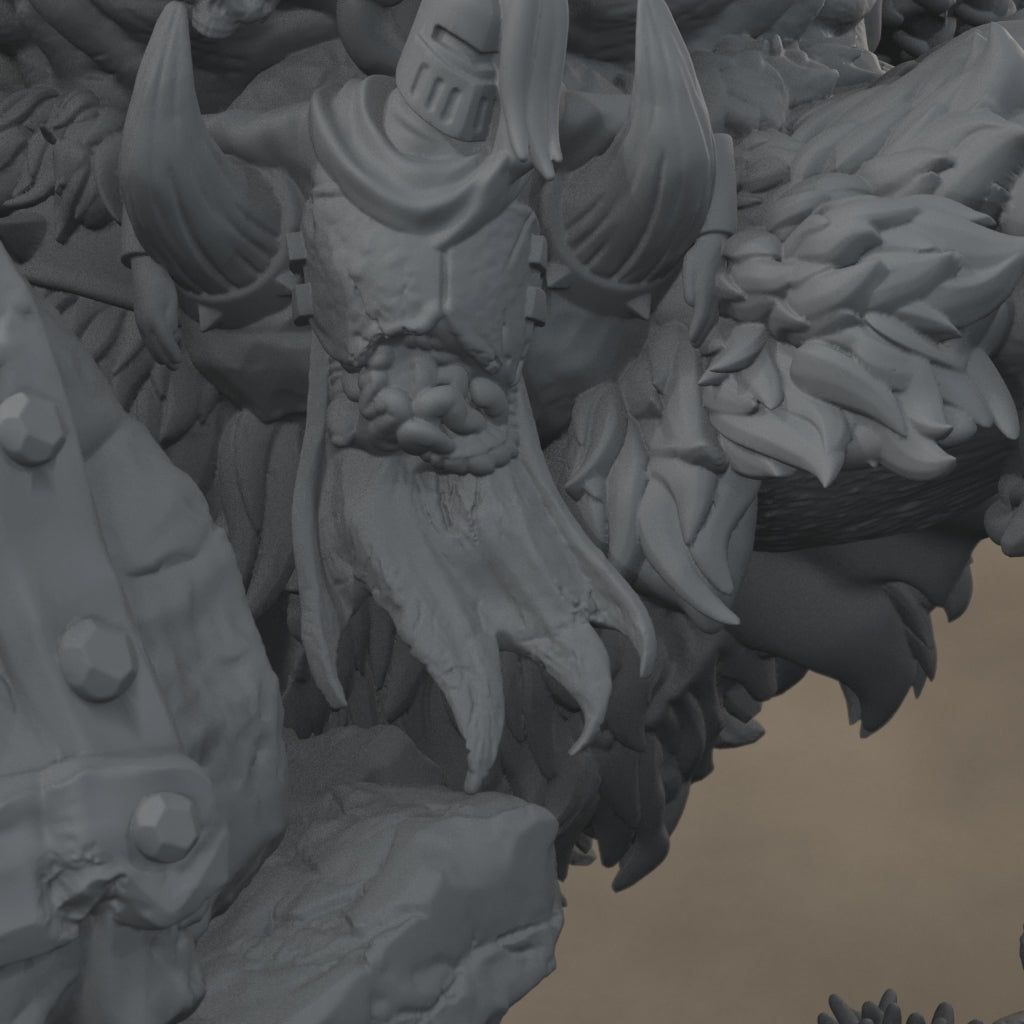 Ard One Stompa Pose 04 Gore: digital render, cinematic rise and pullback, 17 seconds at 30 fps