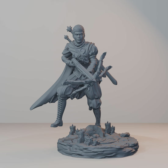 Archvillain Heroes Fantasy Miniatures - Isabetta of the Dawn (crossbow) - turntable view