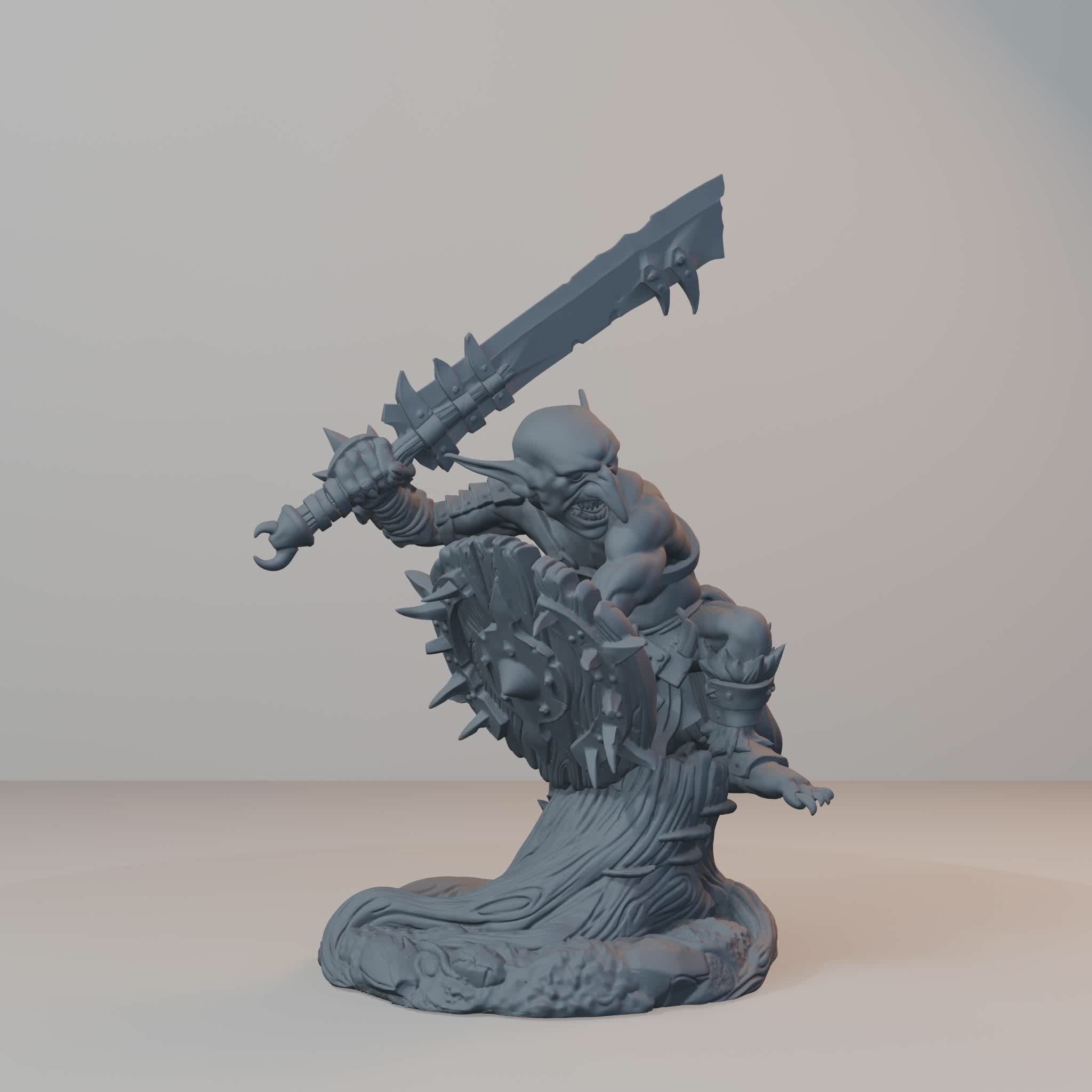 Pokeys Orc Miniatures - Pokeys Pose 02 - turntable view