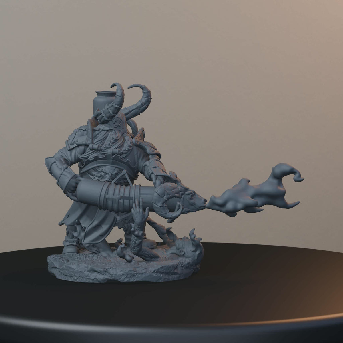 Steelbreaker Firespitters Dwarf Miniatures - Steelbreaker Firespitter Pose 01 - turntable view