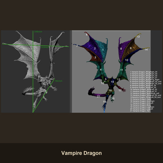 Vampire Dragon Fantasy Miniatures - resin tabletop miniature front view