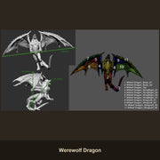 Werewolf Dragon Fantasy Miniatures - resin tabletop miniature front view