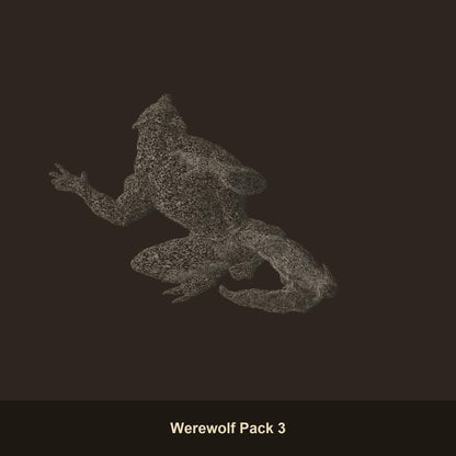 Werewolf Pack Fantasy Miniatures - 3D printed miniature detail view