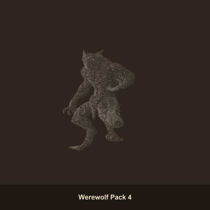 Werewolf Pack Fantasy Miniatures - paintable tabletop miniature product view