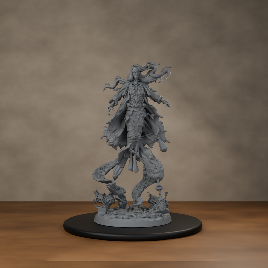 Baron's Mistress Pose 01 - unpainted resin miniature digital render - hero