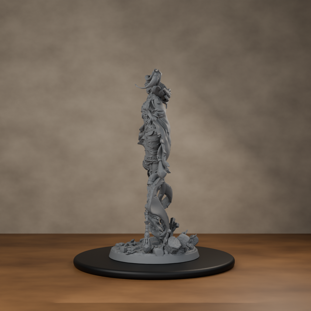 Baron's Mistress Pose 01 - unpainted resin miniature digital render - side left