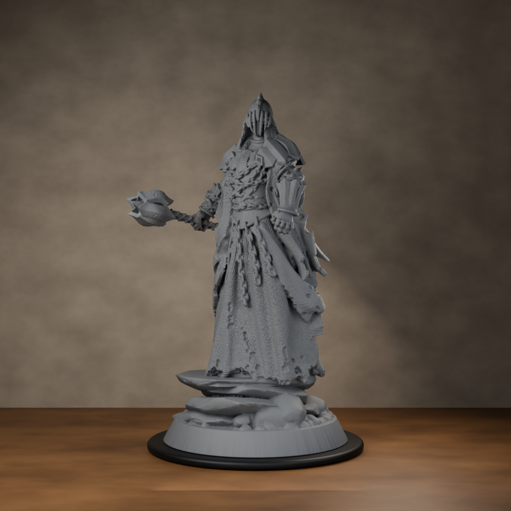 Giant Mace Wraith - unpainted resin miniature digital render - front left 3q