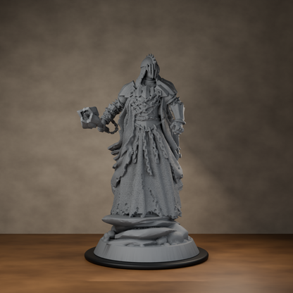 Giant Mace Wraith - unpainted resin miniature digital render - scale on wheel