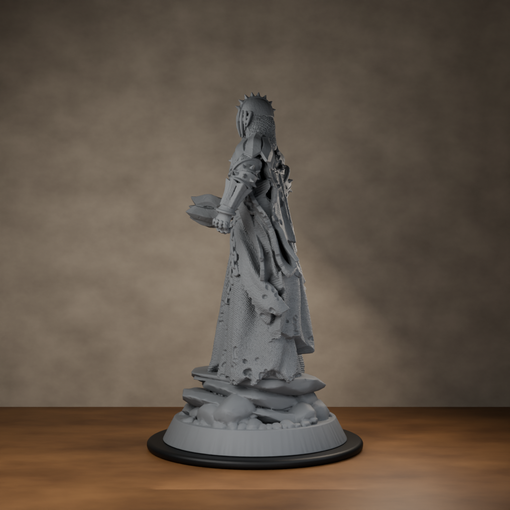 Giant Mace Wraith - unpainted resin miniature digital render - side left