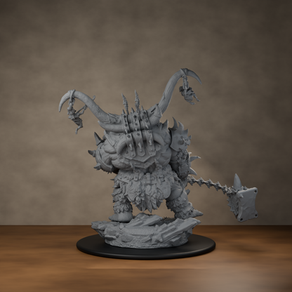 Ard One Stompa Pose 01 Gore - unpainted resin miniature digital render - back left 3q
