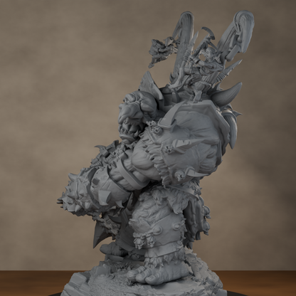 Ard One Stompa Pose 01 Gore - unpainted resin miniature digital render - detail base