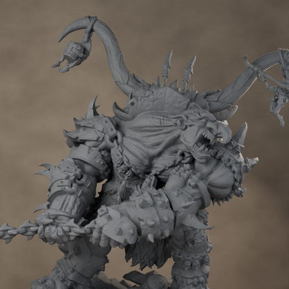 Ard One Stompa Pose 01 Gore - unpainted resin miniature digital render - detail weapon