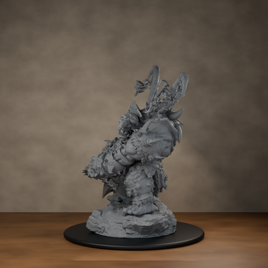 Ard One Stompa Pose 01 Gore - unpainted resin miniature digital render - front left 3q