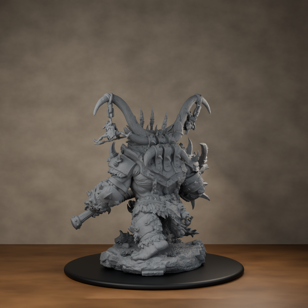 Ard One Stompa Pose 02 Gore - unpainted resin miniature digital render - back left 3q