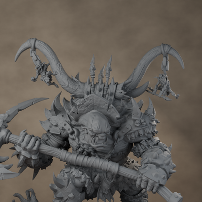 Ard One Stompa Pose 02 Gore - unpainted resin miniature digital render - detail upper
